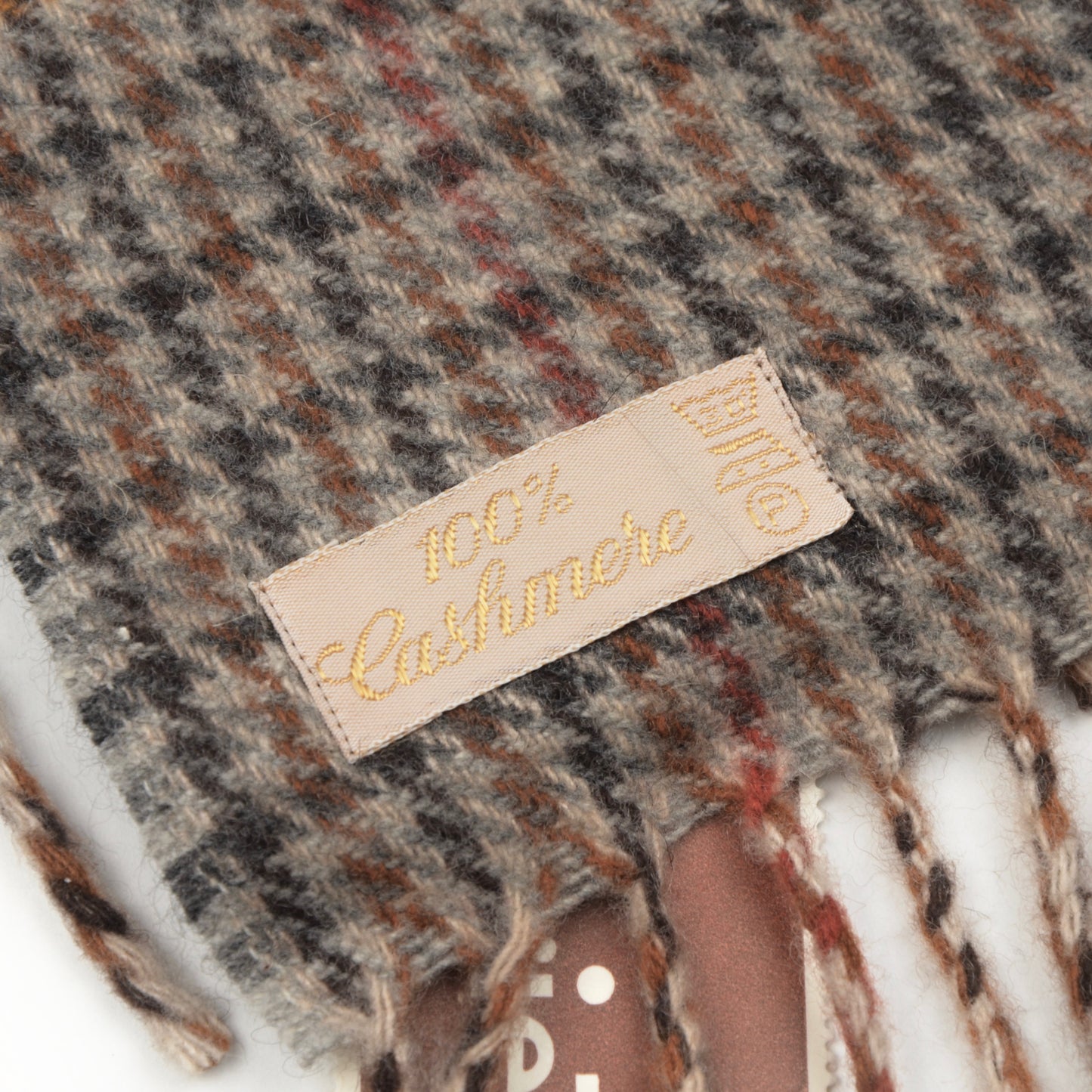 Cashmere Plaid Scarf by Bleyle - Grey & Brown