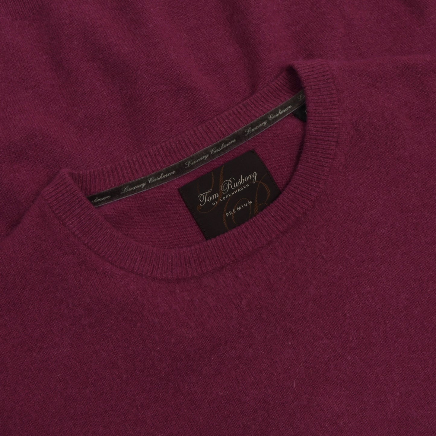 2x Tom Rusborg 100% Cashmere Sweaters Size L XL - Wine/Fuchsia