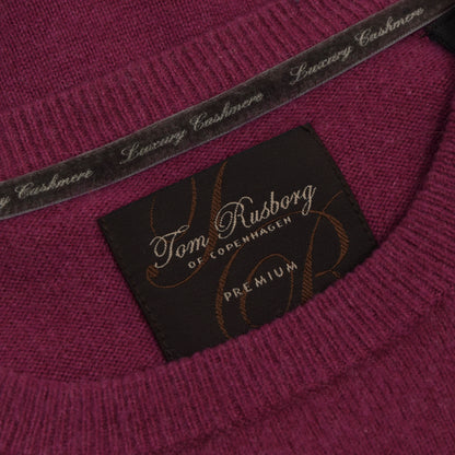 2x Tom Rusborg 100% Cashmere Sweaters Size L XL - Wine/Fuchsia