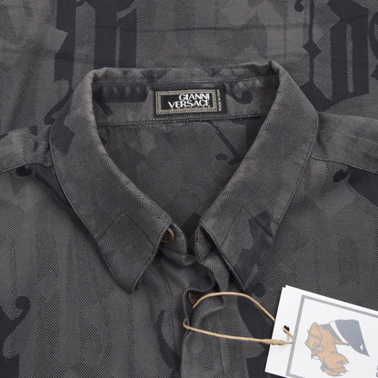 Vintage Gianni Versace Couture Shirt Größe 50 - grau/schwarz