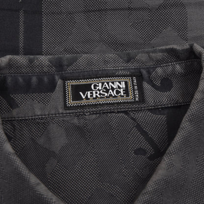 Vintage Gianni Versace Couture Shirt Größe 50 - grau/schwarz
