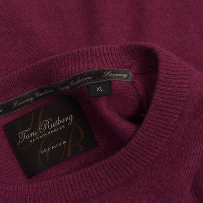 2x Tom Rusborg 100% Cashmere Sweaters Size L XL - Wine/Fuchsia