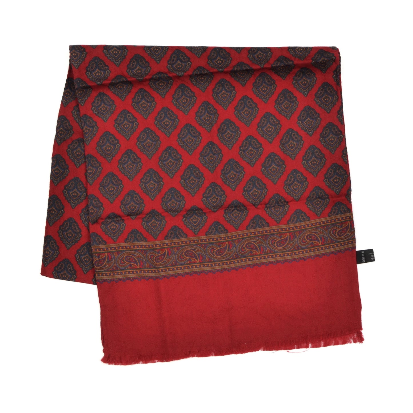 Wool & Silk Paisley Dress Scarf - Red