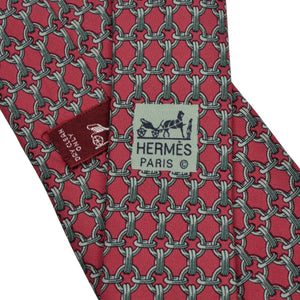 Hermès Paris Seidenkrawatte 59 EA - Rot