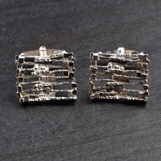 Vintage .835 Silver Cufflinks - Window