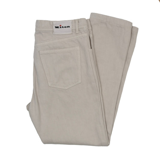 Kiton Napoli Jeans Size 36 Slim - Beige/Tan