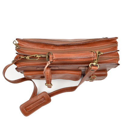 Pielle Leather Briefcase Caryall - Brown