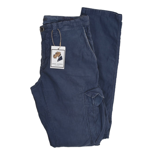 Incotex Baumwolle/Leinen Cargohose Größe 32 - Blau