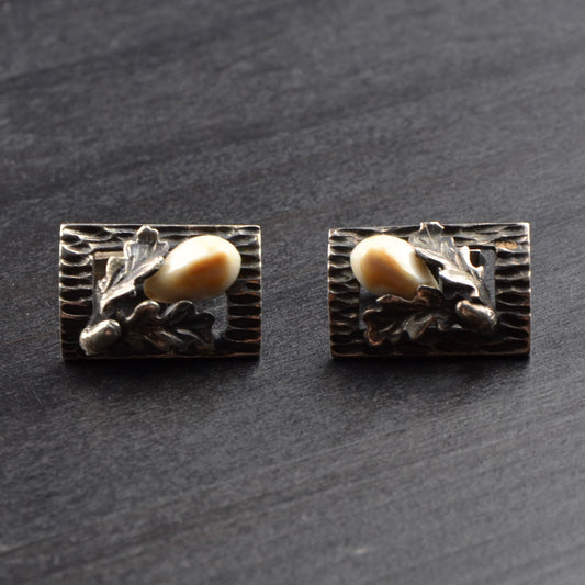 Trachten .800 Silver Cufflinks with Grandl - Oak