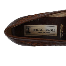 Laden Sie das Bild in den Galerie-Viewer, Bruno Magli Leder gewebte Loafer Größe 8,5 - Braun