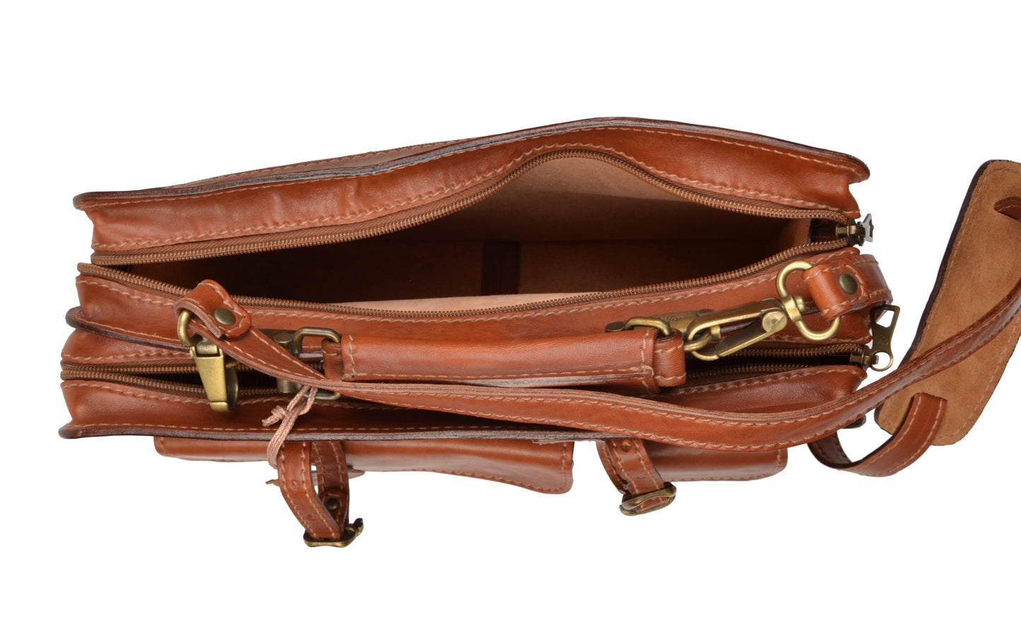 Pielle Leather Briefcase Caryall - Brown