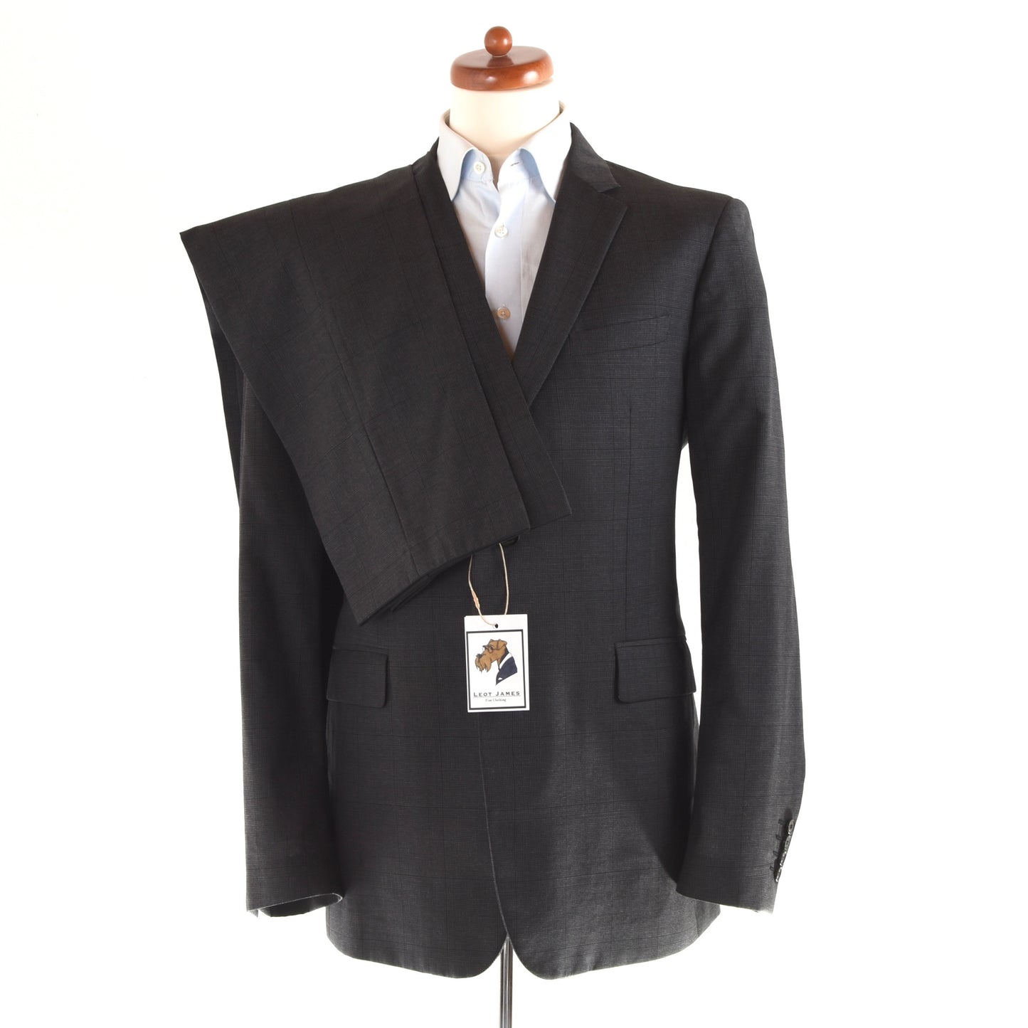 Burberry London Wool Suit Size 56 - Grey Windowpane