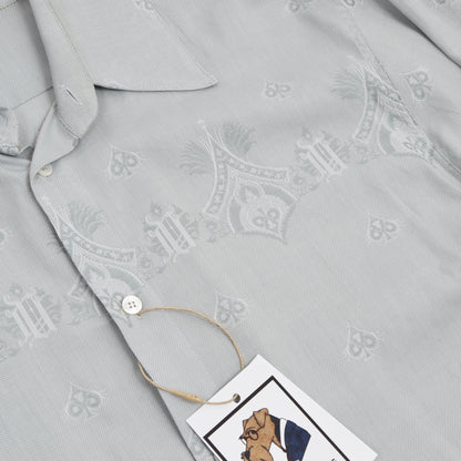 Vintage Gianni Versace Couture Shirt Größe 50 - blau-grau