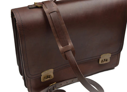 RM Aktentasche/Tasche XL aus geöltem Leder - Umbrabraun