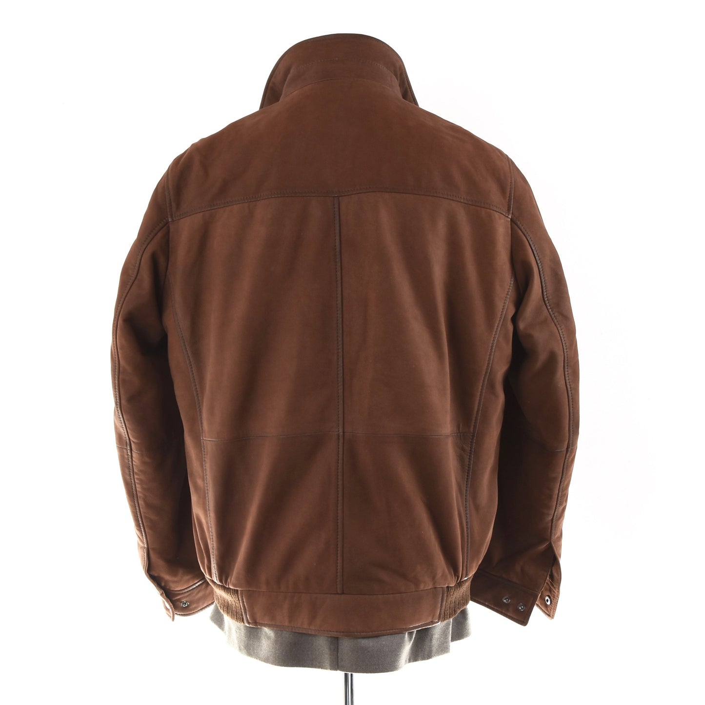 Walbusch Lamb Nubuk Leather Jacket Size 50 - Brown