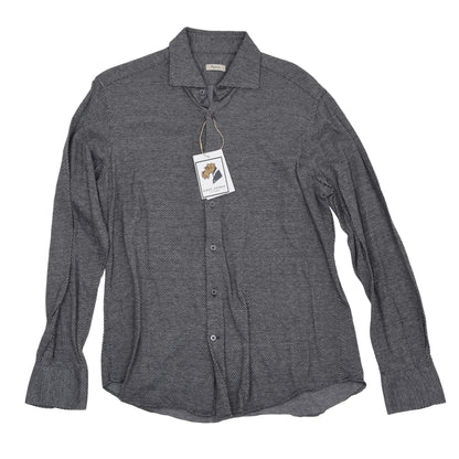 Ingram Hemd aus gebürsteter Baumwolle, schmale Größe 41 - Schwarz