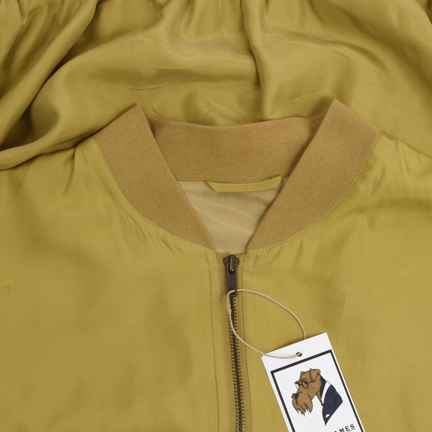 Via Ardigo x Corneliani 100% Silk Blouson/Jacket Size 52 - Mustard