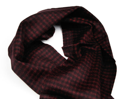 Wool & Cashmere Plaid Scarf by Harrisons - Black & Red
