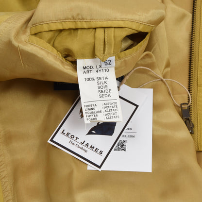 Via Ardigo x Corneliani 100% Silk Blouson/Jacket Size 52 - Mustard