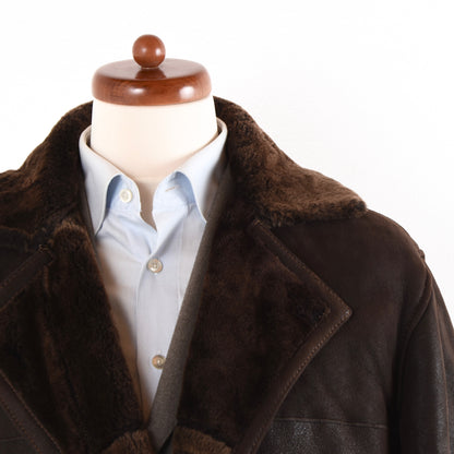 Brühl Austria Shearling Coat Size 54 - Brown