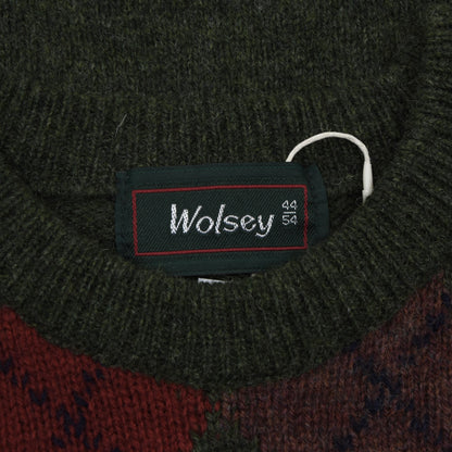 Wolsey Wool Argyle Sweater Size 54/44 - Green/Argyle