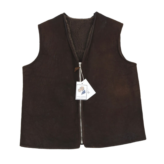 Vintage Shearling Vest/Gilet Chest ca. 58.5cm - Brown