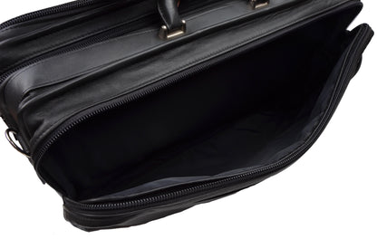 Offermann Flyer Leather Carry-On Business Suitcase - Black