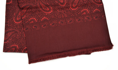 Knize Wien Wool/Silk Dress Scarf - Burgundy & Red