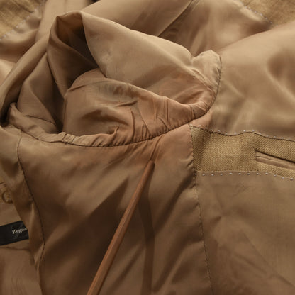 Z Zegna 100% Linen Jacket Size 52 - Tan