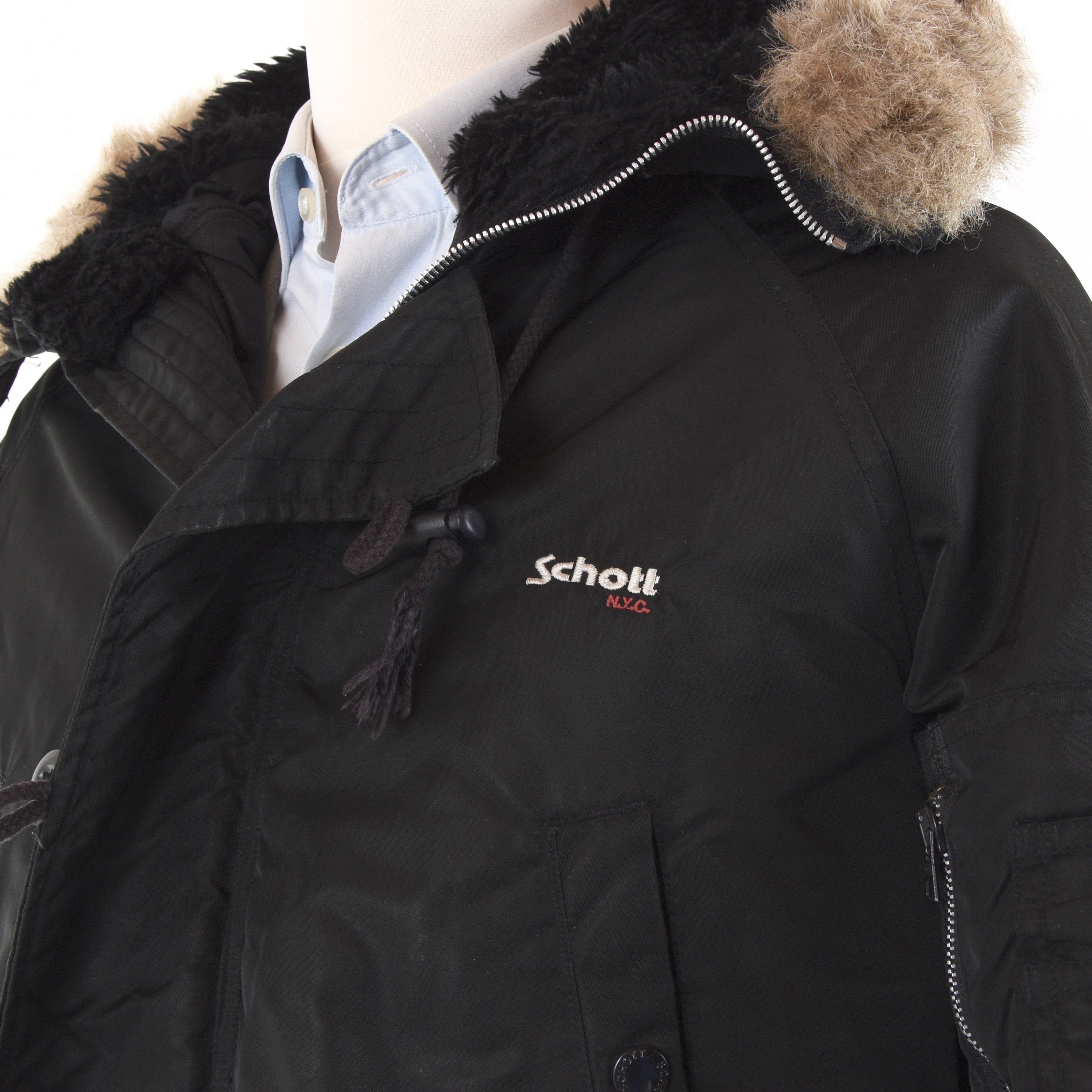 Schott NYC Type N3 B Parka Extreme Cold Weather Size S Black