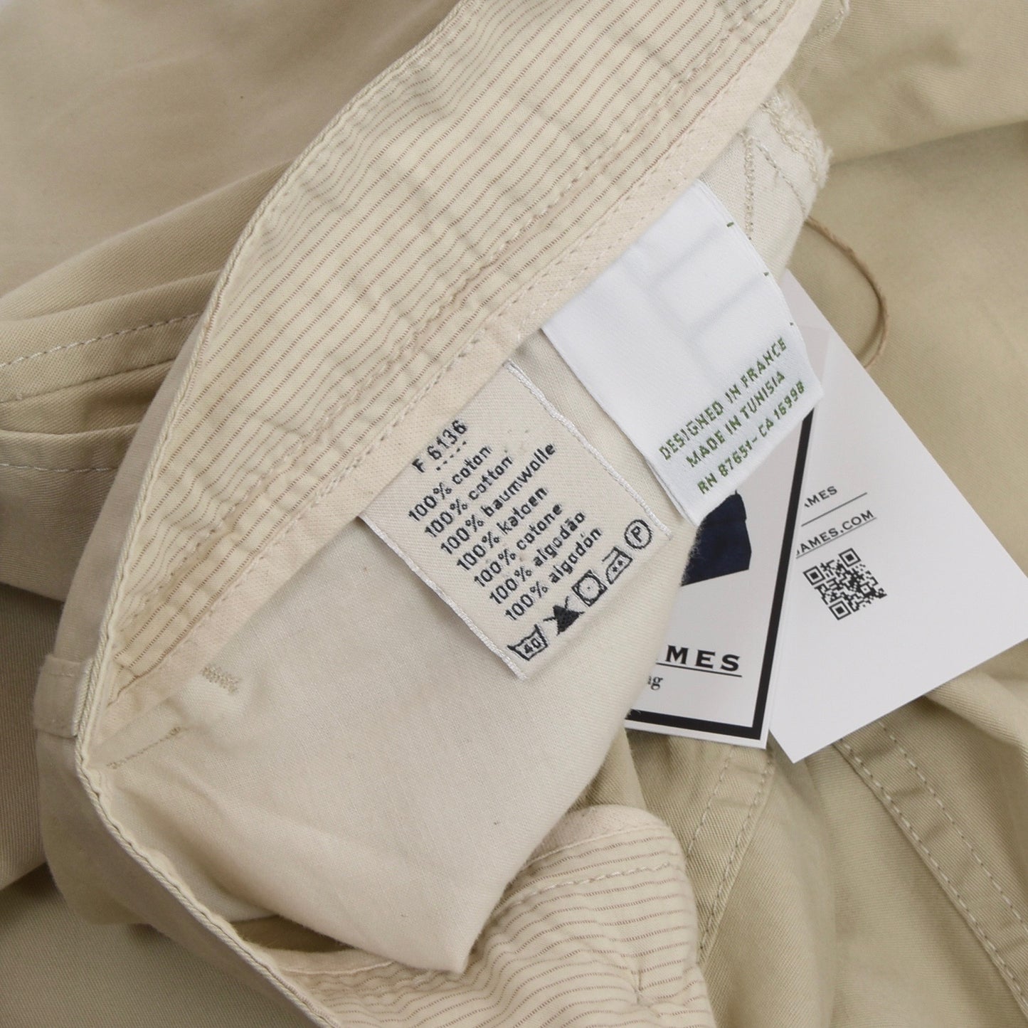 Lacoste Cotton Pants Size 56 - Beige/Khaki