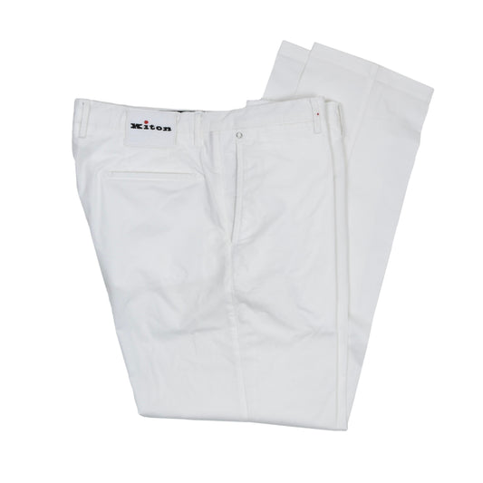 Kiton Napoli Cotton Pants Size 37 - White