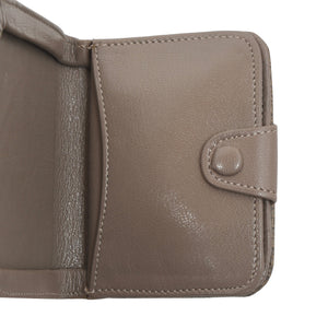 Brieftasche/Geldbörse mit Druckknopfverschluss aus Eidechsenhaut - Grau