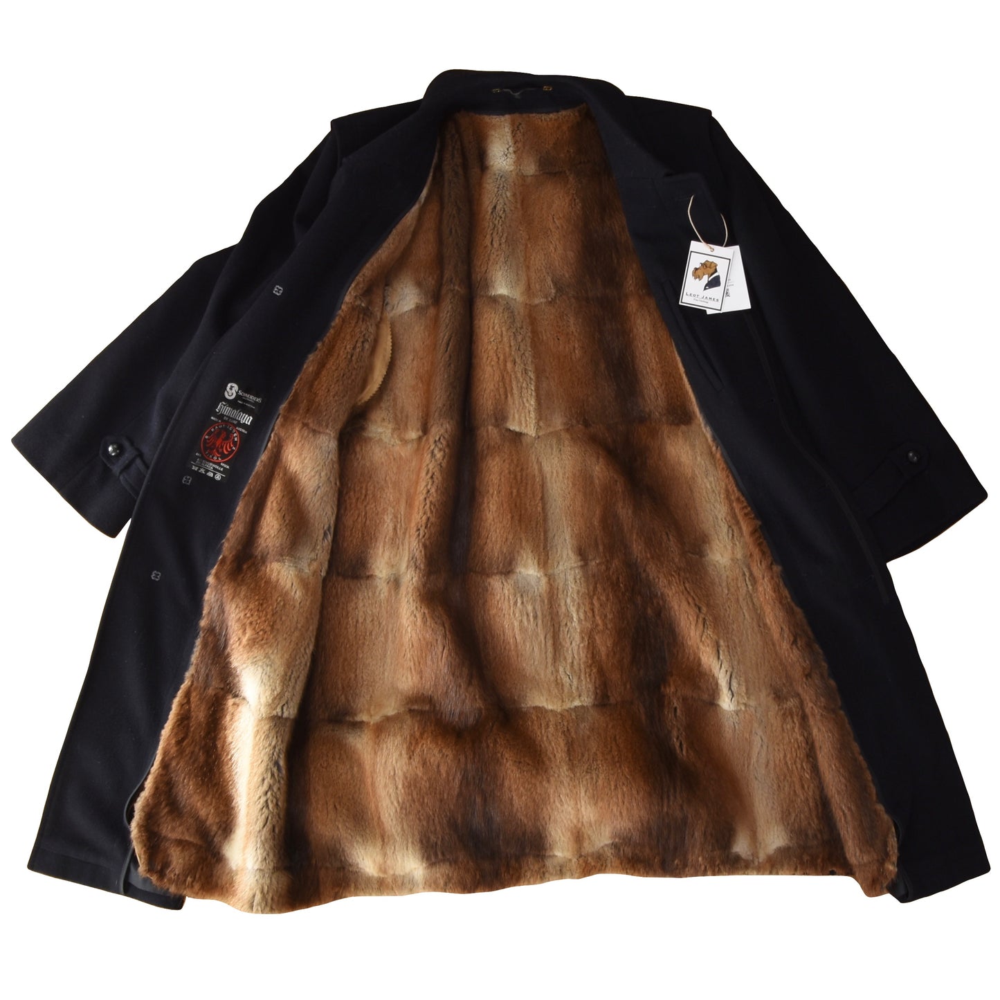 Schneiders Wool/Alpaca Coat Feat. Real Fur Lining  - Navy Blue