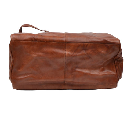 3 Piece Leather Travel Bag Set Duffle/Shoulder - Brown