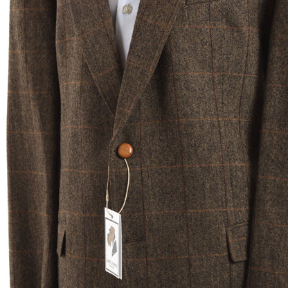 Aristokrat Donegal Tweed Jacke Größe 60 - Brown Windowpane