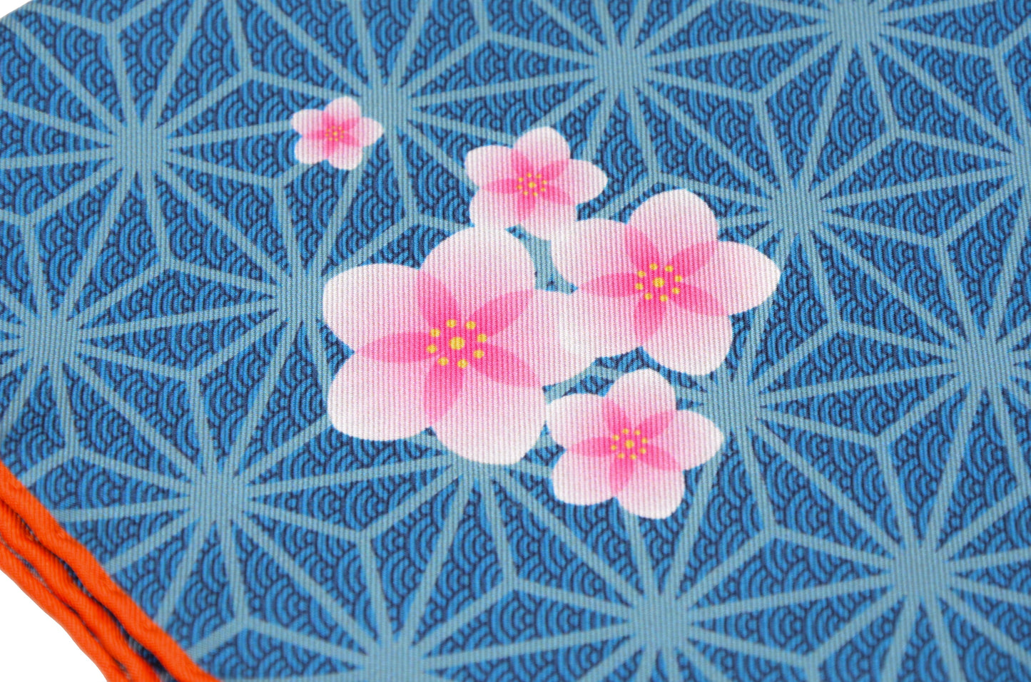 Sieger Seiden-Einstecktuch mit Hibiskus-Print - Blau