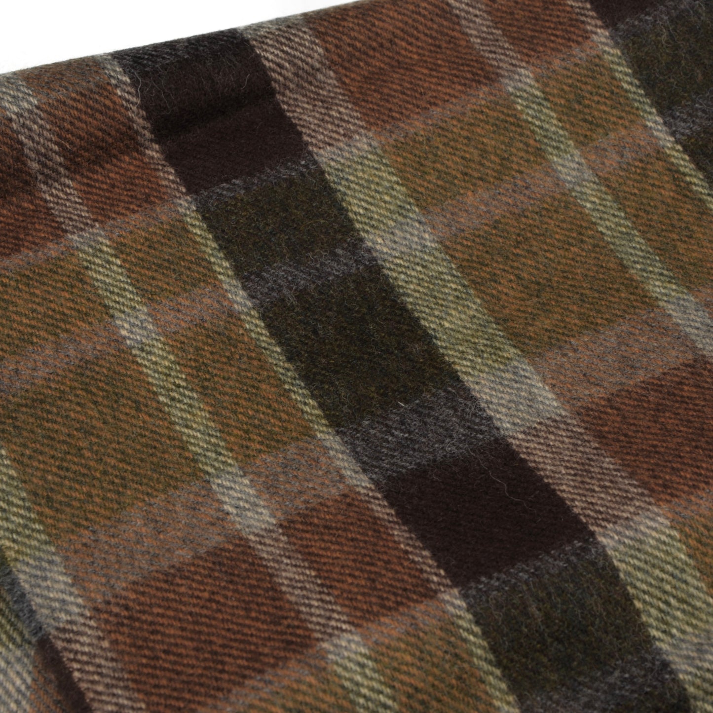 George Harrison & Co Plaid Wool Winter Scarf - Brown/Green