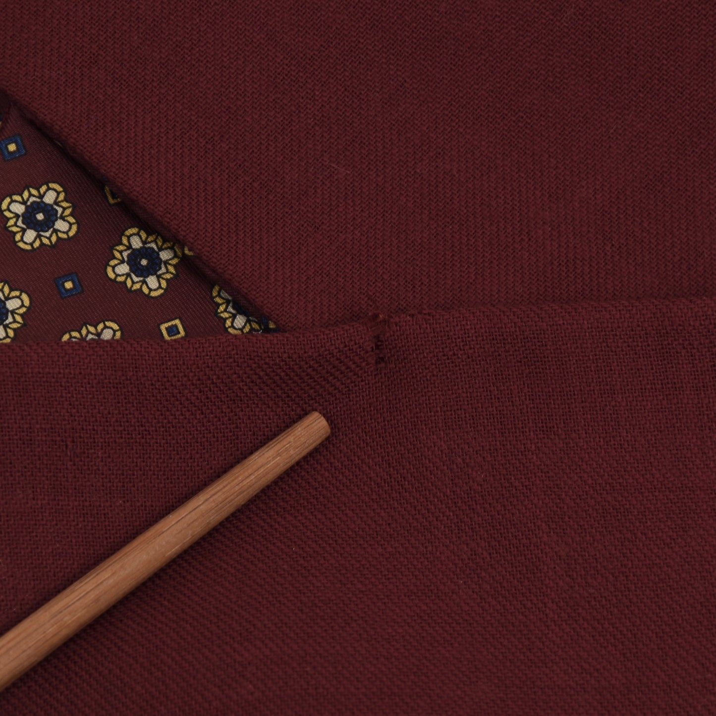 Classic Double-Sided Silk/Wool Dress Scarf - Burgundy