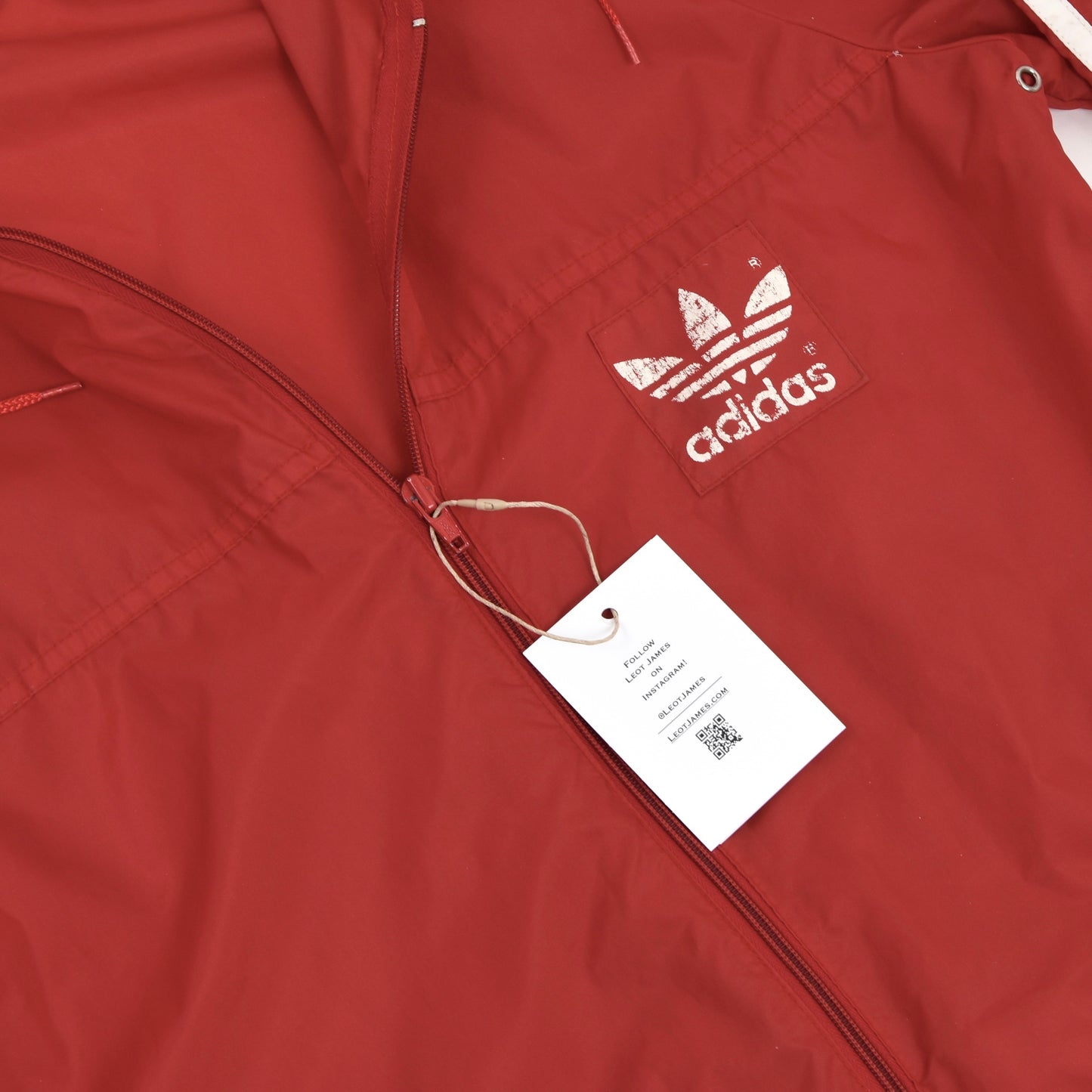 Vintage '80s Adidas Nylon Rain Jacket Size D38 - Red
