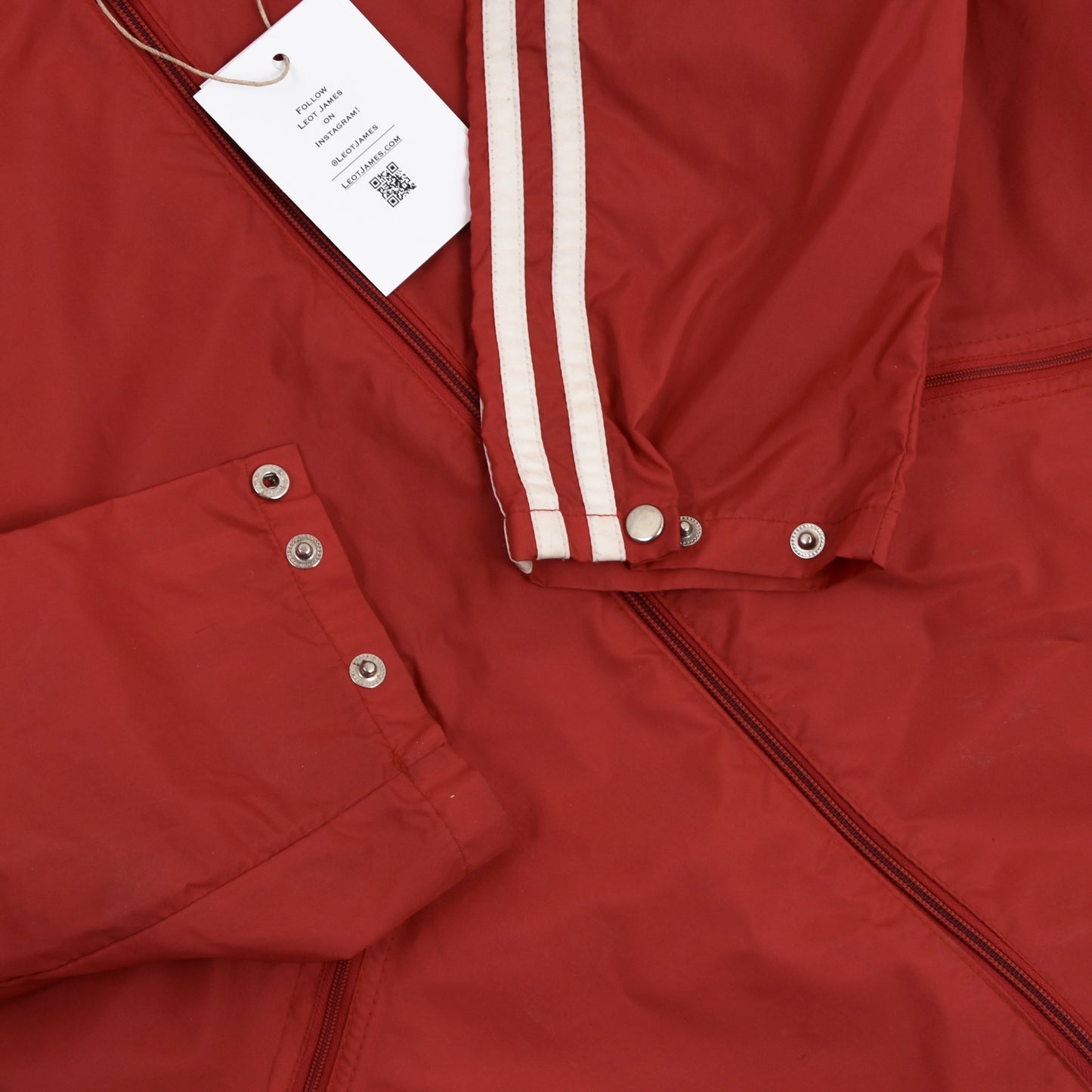 Vintage 80er Jahre Adidas Nylon Regenjacke Größe D38 - rot
