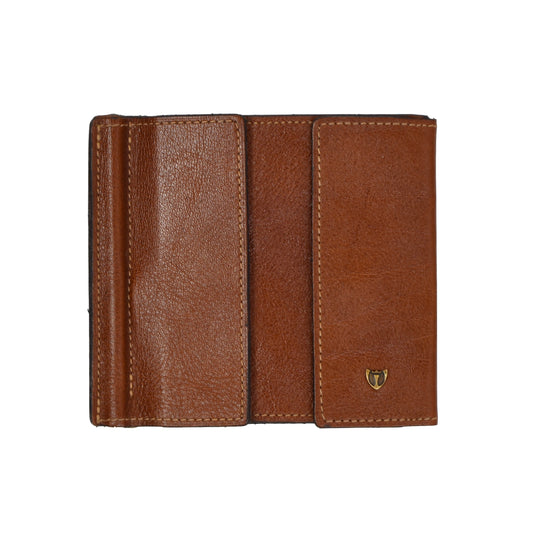 Pierre Waldon Aniline Leather Wallet/Money Clip - Saddle Brown