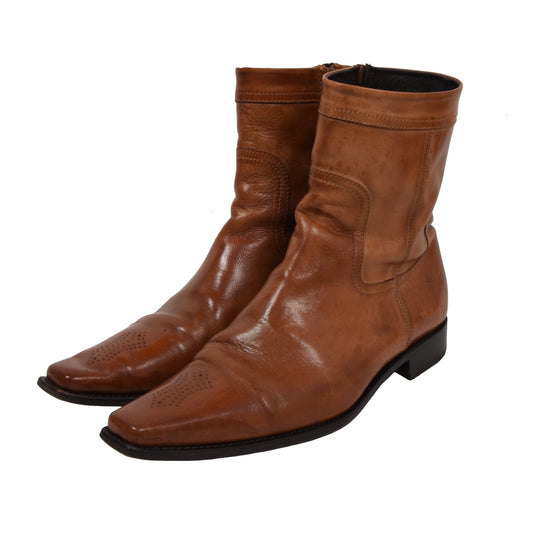 DSQUARED2 Western Style Boots Size 42 - Cognac Tan