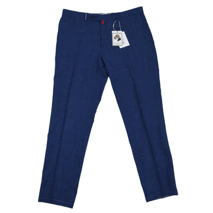 Kiton Napoli Wool-Silk-Linen Pants Size 38 - Royal Blue