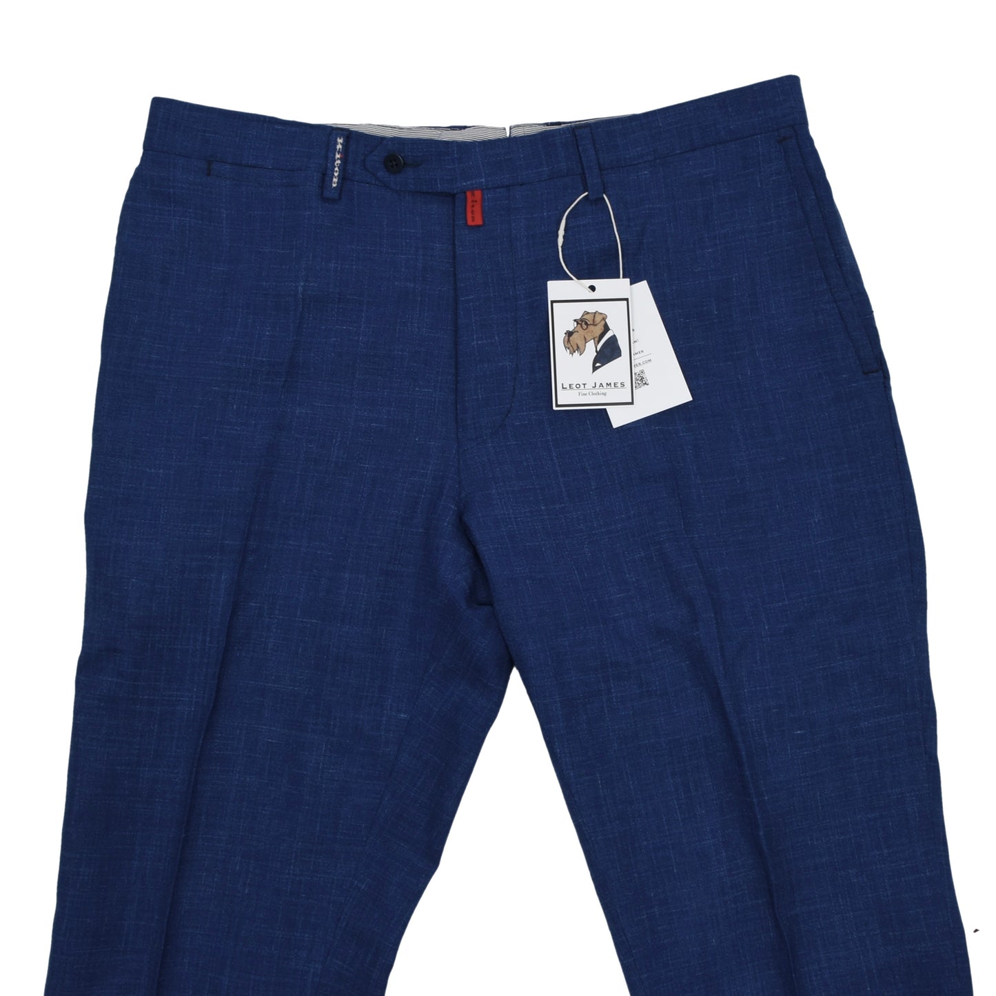 Kiton Napoli Wool-Silk-Linen Pants Size 38 - Royal Blue