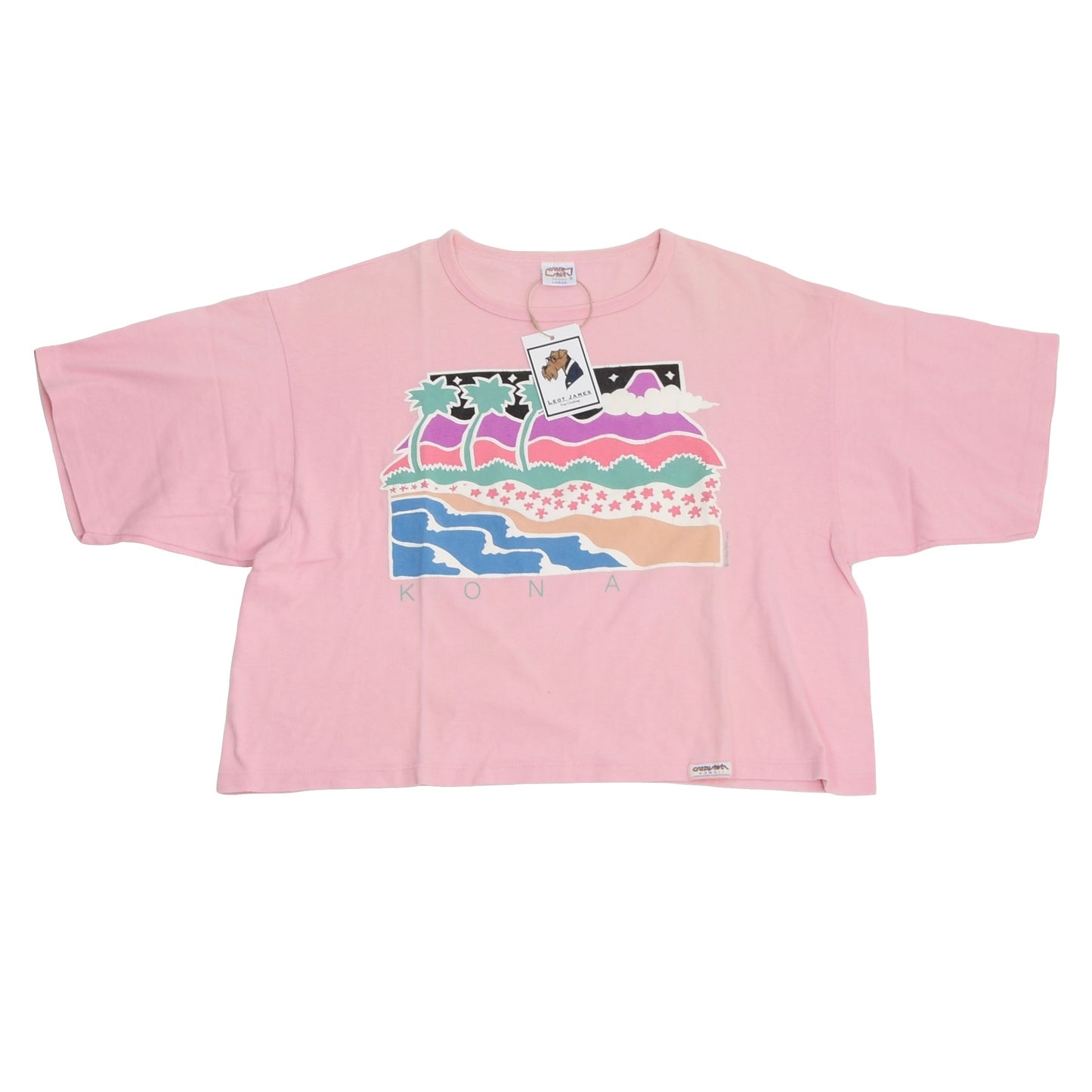 Vintage Crazy Shirt Hawaii Kona HI T-Shirt Größe L - Pink