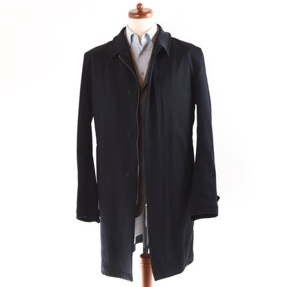 Montedoro Trench/Mac Coat Size 56 - Navy Blue