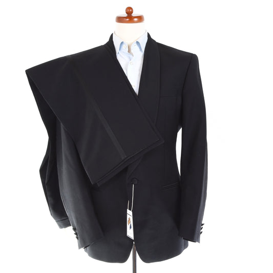 Vintage Shawl Lapel Wool & Mohair Tuxedo Size 52 - Black