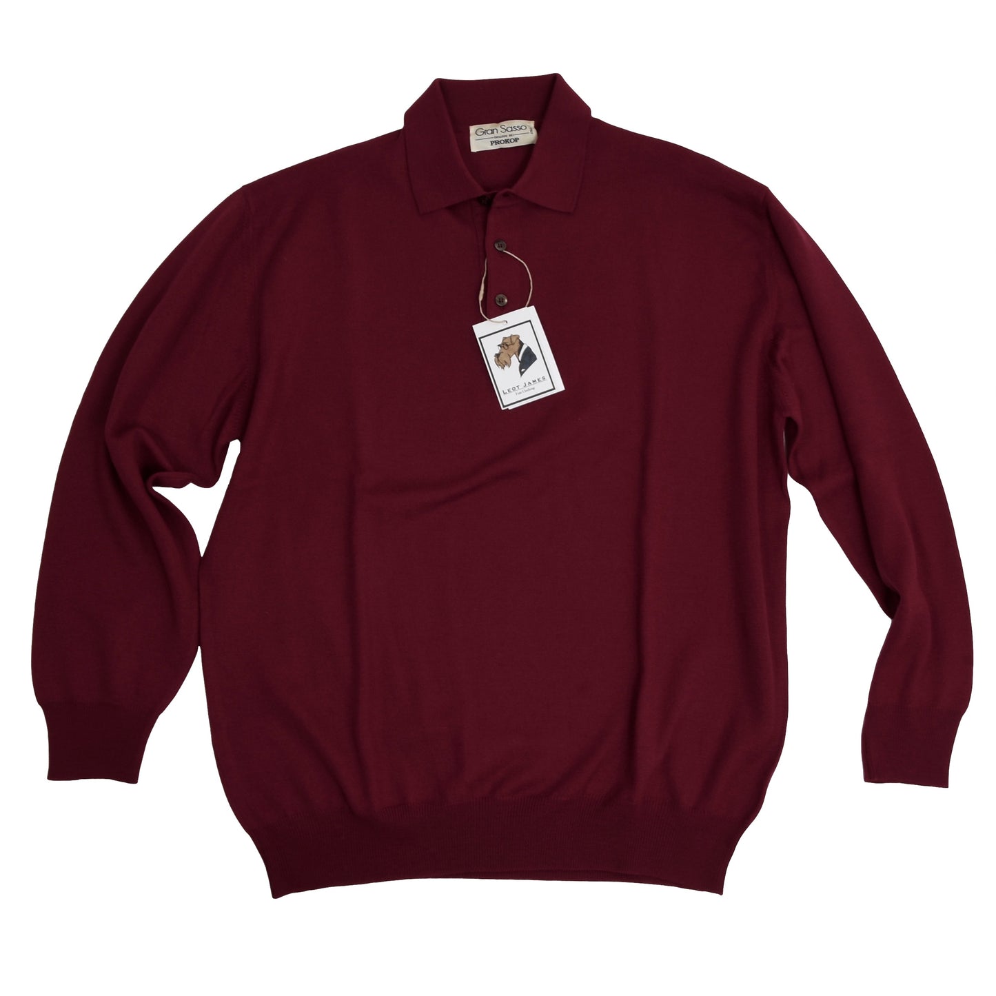 Gran Sasso Wool Polo Sweater Size VI - Burgundy