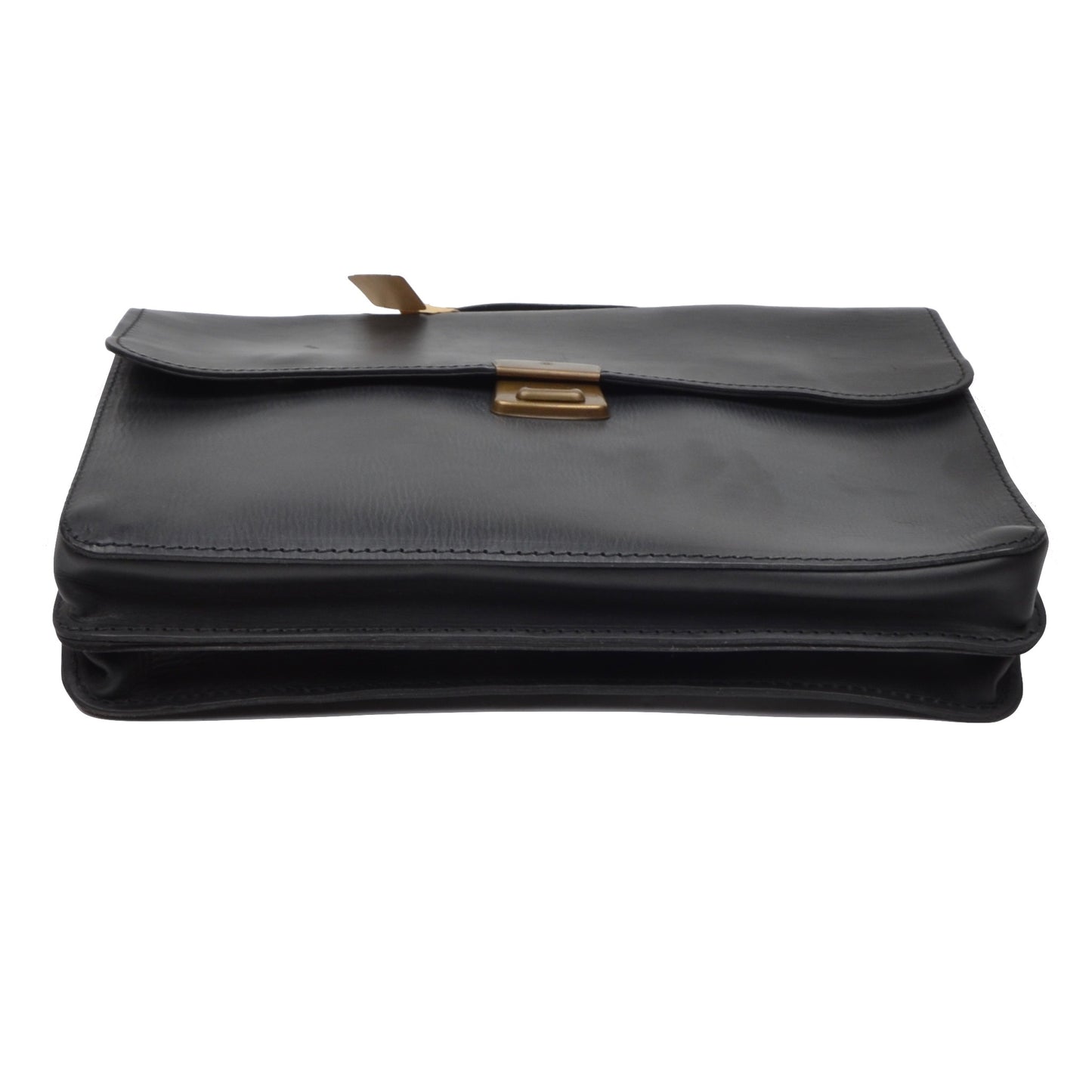 Ruitertassen Leather Briefcase/Shoulder Bag - Black